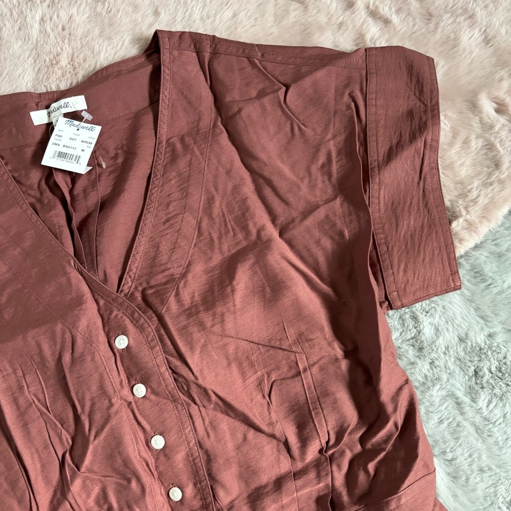 Madewell mauve short sleeve top - Picture 2 of 3